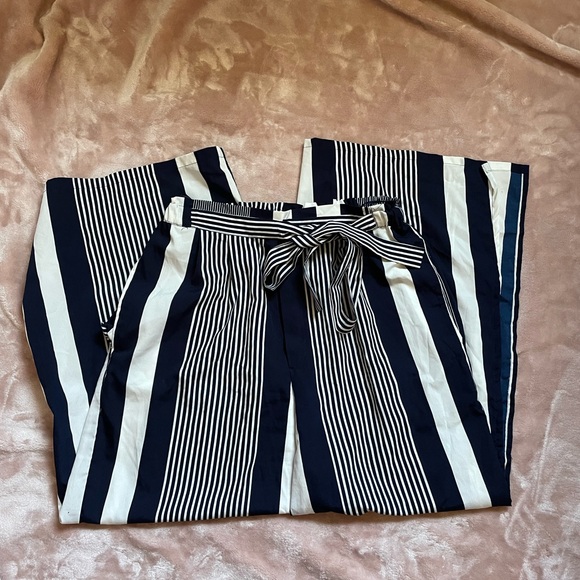 Angie Pants - Angie Navy and White Striped Trousers